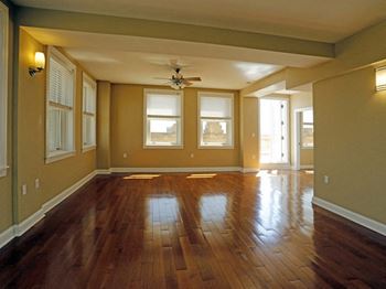 Gorgeous hardwood flooring in living area